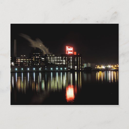 Domino Sugar Baltimore bij nacht Briefkaart (Voorkant)