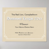Dominoes Competition Winner's Certificate Poster (Voorkant)