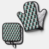 Dominoes Design Oven Mitt & Pothouder Set (Voorkant / Achterkant)