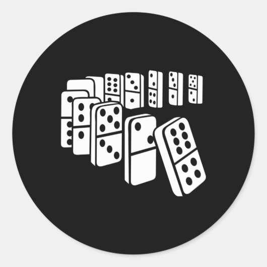 Dominoes Ronde Sticker (Voorkant)