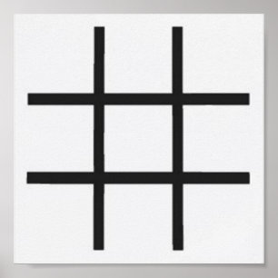 Dominoes-Tic Tac Toe LABEL Grid (2-inch koelkasten Poster