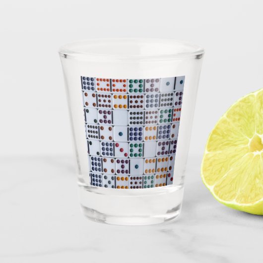 Dominos Numbers Game Shot Glas (Voorkant)