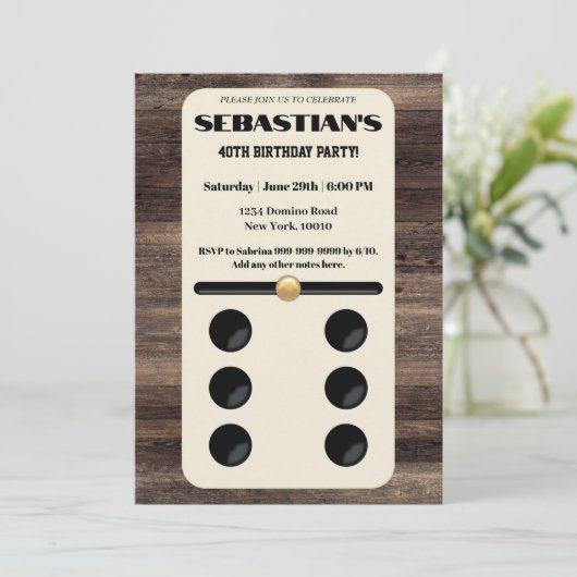 Domino's Thema Uitnodiging (Staand voorkant)