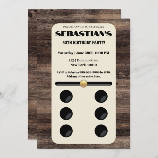 Domino's Thema Uitnodiging (Voorkant / Achterkant)