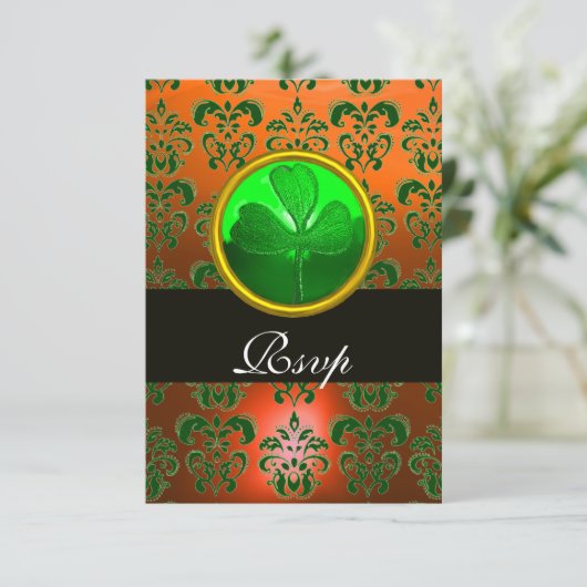 DOMMAQUES ORANGE VERT AVEC SHAMROCK, RSVP noir (Debout devant)