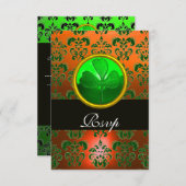 DOMMAQUES ORANGE VERT AVEC SHAMROCK, RSVP noir (Devant / Derrière)