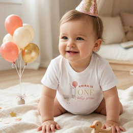 Domme Gans 1e Verjaardagsshirt Persoonlijk Baby