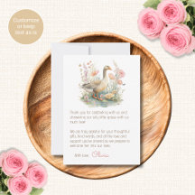 Domme Gans Baby Shower Bedankkaartjes