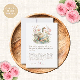 Domme Gans Baby Shower Bedankkaartjes Notitiekaartje