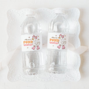 Domme Gans Vijver Waterfles Etiket