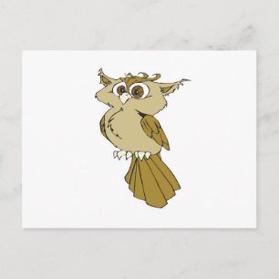 domme kleine uil briefkaart