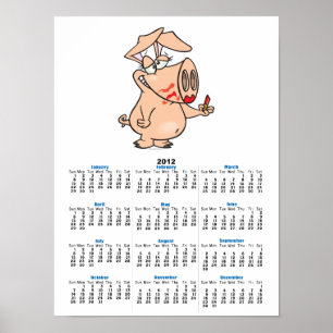 domme slordige lippenstift biggetje biggetje carto poster