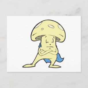 domme superheld held schimmel paddestoel cartoon k briefkaart