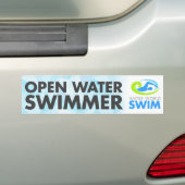 Dommel voor open waterzwemmer bumpersticker (Op auto)