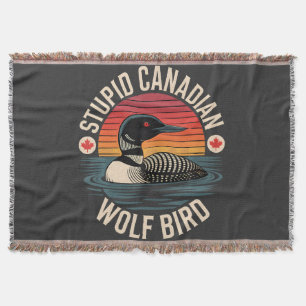 Dommige Canadese Wolf Vogel Duikelaar Humor Deken