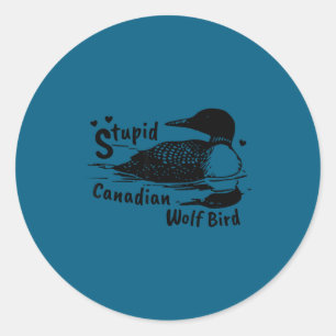 Dommige Canadese Wolf Vogel Duiker Ronde Sticker