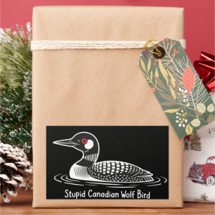 Dommige Canadese Wolf Vogel Grappig Canada Cadeau  Rechthoekige Sticker