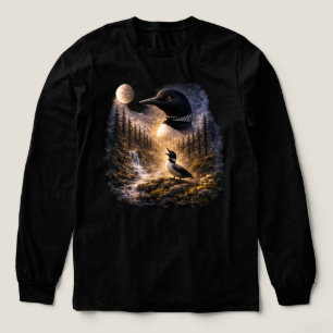 Dommige Canadese Wolf Vogel Loon – Grote Zeeduiker Tri-Blend Shirt