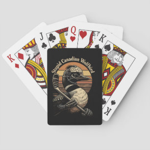 Dommige Canadese Wolf Vogel Pokerkaarten