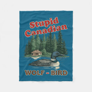 Dommige Canadese wolf vogel verwarmde duiker hocke Fleece Deken