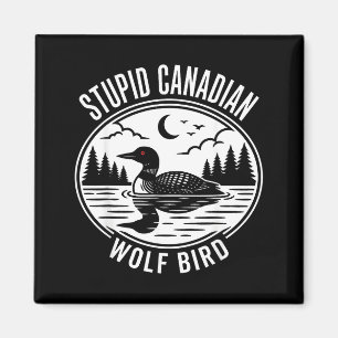 Dommige Canadese wolf vogel verwarmde duiker hocke Magneet