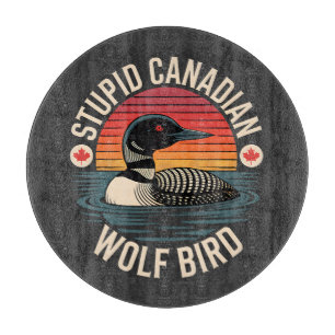 Dommige Canadese Wolfvogel Duiker Humor Snijplank