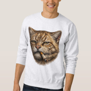 Dommige Coole Grappige Kat Meme Rokkende Kat sigar Trui