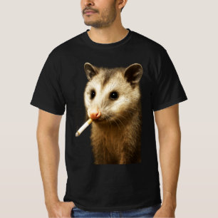 Dommige Coole Grappige Opossum die Possum Sigaret  T-shirt