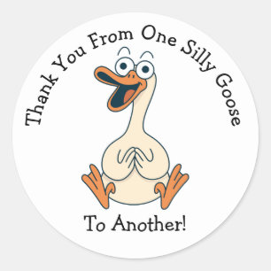 Dommige Gans Bedankt Ronde Sticker