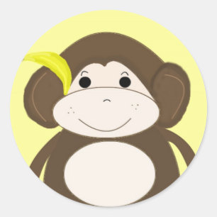 Dommige Kleine Aap Ronde Sticker