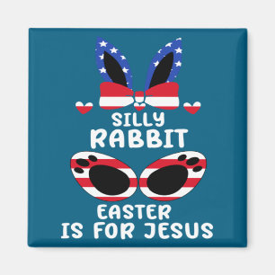 Dommige Konijn Pasen Is Voor Jezus Ik Bunny Pasen Magneet
