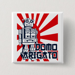 Domo Arigato Vierkante Button 5,1 Cm