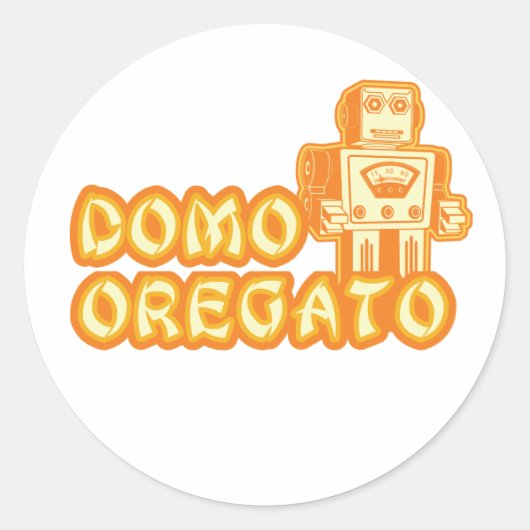 Domo_Oregato Ronde Sticker (Voorkant)