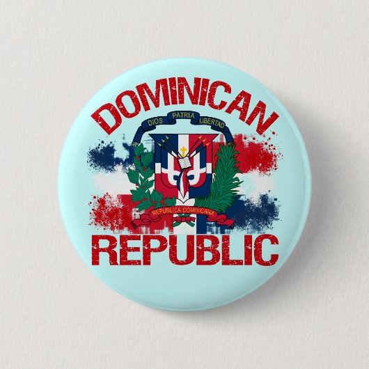 Domonicaanse Republiek Ronde Button 5,7 Cm (Voorkant)