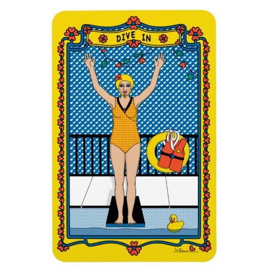 Dompel je onder_B_4x6 Koelkastmagneet Magneet (Verticaal)