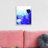 Dompelingsblauw Wit Abstract Spatten Canvas Afdruk (Insitu (Woonkamer))