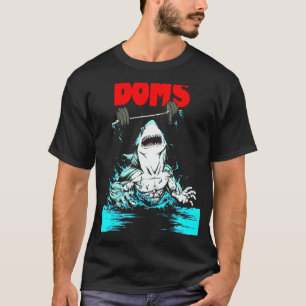 DOMS Shark Gym Fitness Gewichtheffen Bodybuilding T-shirt