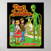 Don't Praat Met Vreemdelingen Alien UFO Retro  Poster (Voorkant)