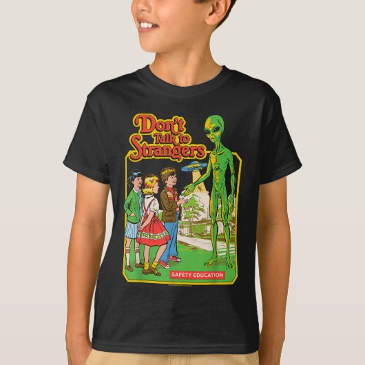 Don't Praat Met Vreemdelingen Alien UFO Retro  T-shirt (Voorkant)