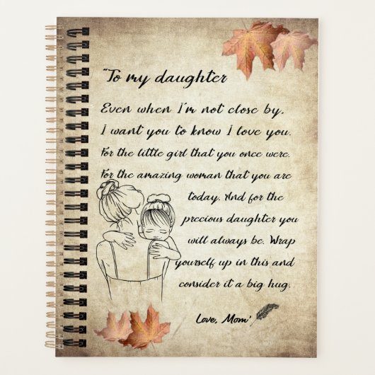 Don de fille | Lettre À Ma Fille De Maman (Devant)