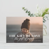 Don de la paix Carte photo de Noël religieuse (Debout devant)