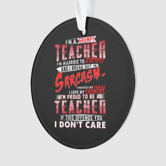 Don de l'enseignant | Je suis un enseignant grinch (devant)