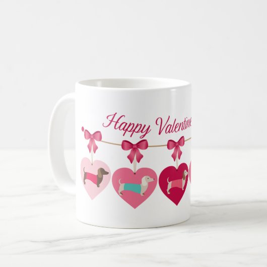 Don de Mug Café Valentine Dachshund (Devant gauche)