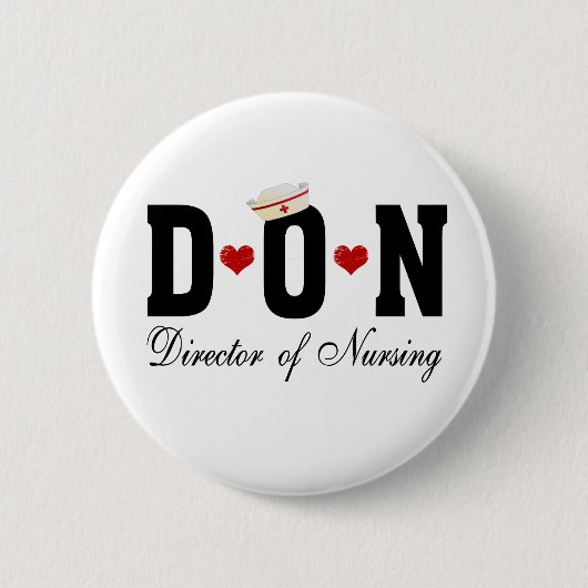 DON Director of Nursing Ronde Button 5,7 Cm (Voorkant)