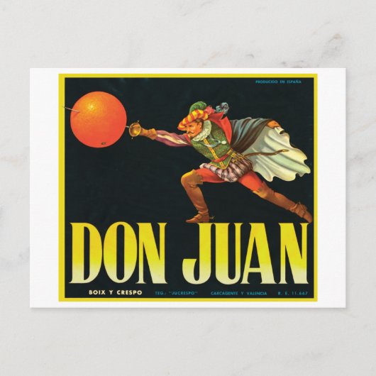 Don Juan Crate Label Briefkaart (Voorkant)
