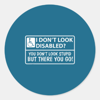 Don' Look Disabled Don' Look Ronde Sticker