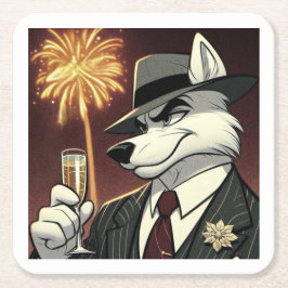 Don Lupo Canino "New Year" Vierkante Kartonnen Onderzetter