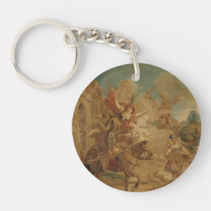 Don Quichot geleid door Dwaasheid, 18e-eeuwse wand Sleutelhanger