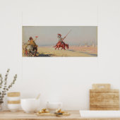 Don Quichot gevecht van de windmolens Poster (Keuken)