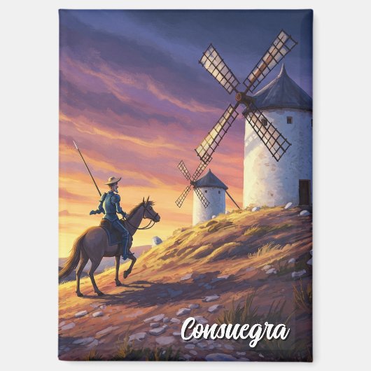 Don Quichot in Consuegra Spanje Reizen Magneet (Voorkant)